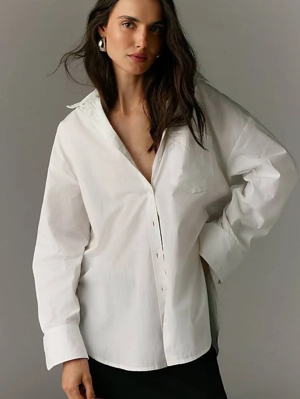 Maeve Oversized Button-Down Shirt by Anthropologie